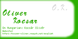oliver kocsar business card