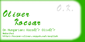 oliver kocsar business card